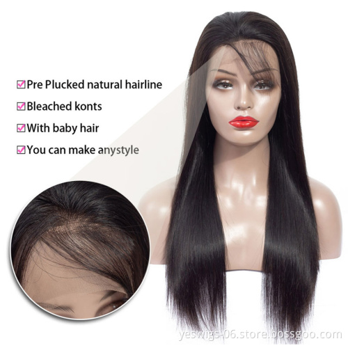 10A Raw Pre Plucked Brazilian Virgin Cuticle Aligned Hair Lace Front Wig With Baby Hair Brazilian 100% Human Hair Full Lace Wig